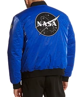 Space One Men's Nasa-Inspired Bomber Jacket with Astronaut Interior