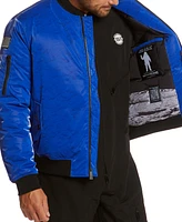 Space One Men's Nasa-Inspired Bomber Jacket with Astronaut Interior