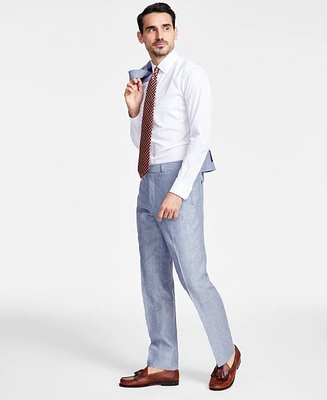B by Brooks Brothers Men's Classic-Fit Solid Linen Suit Pants