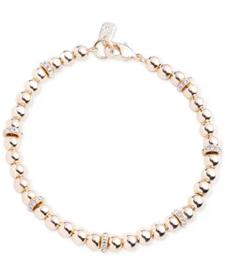 Lauren Ralph Lauren Gold-Tone Pave Beaded Flex Bracelet