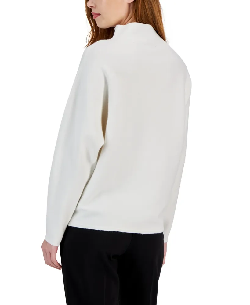 T Tahari Women's Imitation-Pearl Embellished Dolman-Sleeve Sweater