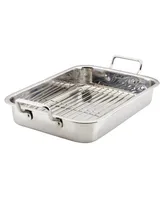 Farberware Classic Series Stainless Steel 17" x 12.25" Roaster with Rack