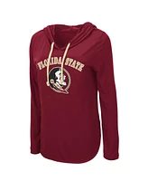 Women's Colosseum Garnet Florida State Seminoles My Lover Lightweight Hooded Long Sleeve T-shirt