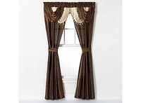 Kate Aurora Satin Semi Sheer Complete 5 Piece Window in a Bag Attached Curtain Set