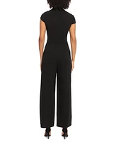 Maggy London Women's Cap-Sleeve Straight-Leg Jumpsuit