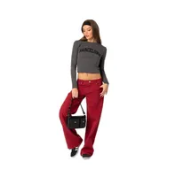 Edikted Womens Roman Low Rise Slouchy Jeans