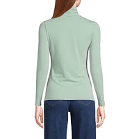 Lands' End Women's Lightweight Jersey Skimming Long Sleeve Turtleneck