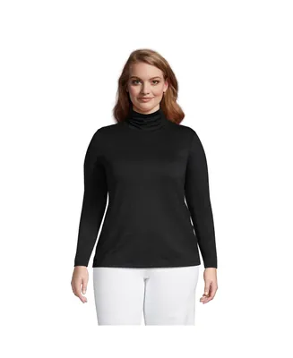 Lands' End Plus Lightweight Jersey Skimming Long Sleeve Turtleneck