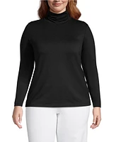 Lands' End Plus Lightweight Jersey Skimming Long Sleeve Turtleneck