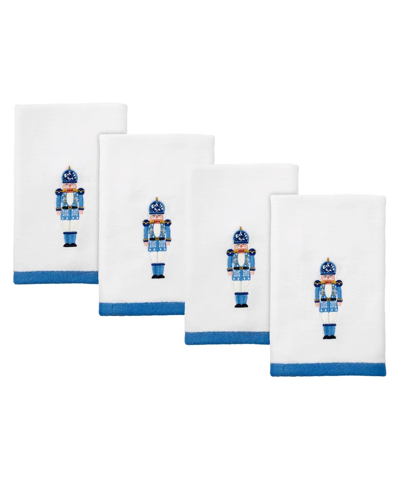 Avanti Nutcracker Trellis Cotton 4 Pack Fingertip Towel, 11" x 18"