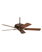 52" Trilogy Rustic Farmhouse Low Profile Indoor Ceiling Fan Oil Rubbed Bronze Brown Reversible Walnut Cherry Blades for House Bedroom Family Living Ro