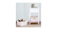 3 Layer 1 Drawer Nightstand End Table with 2 Baskets