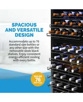 Newair Freestanding Bottle Dual Zone Compressor Wine Fridge with Low-Vibration Ultra