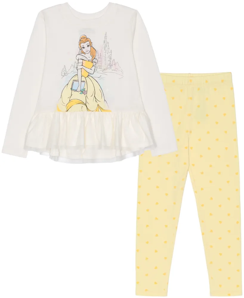 Disney Collection Little & Big Girls Beauty and the Beast Belle Princess  Full Length Leggings