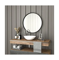 Merrick Lane Monaco Accent Wall Mirror With Metal Frame For Bathroom, Vanity, Entryway, Dining Room