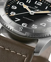 Hamilton Women's Swiss Automatic Khaki Field Expedition Green Leather Strap Watch 37mm