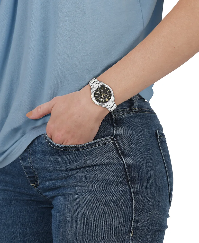Versace Women's Swiss Chronograph Medusa Stainless Steel Bracelet Watch 40mm