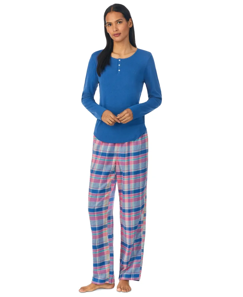 Lauren Ralph Lauren Women's 2-Pc. Henley Pajamas Set