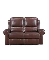 White Label Florentina 61" Leather Match Power with Power Headrests Double Reclining Love Seat