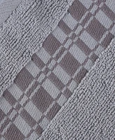 Superior Larissa Geometric Embroidered Jacquard Border Cotton -Pc. Bath Towel Set