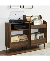 Crosley Furniture Liam 2Pc Medium-Density Fiberboard (Mdf) Record Player Stand And Vinyl Storage Set