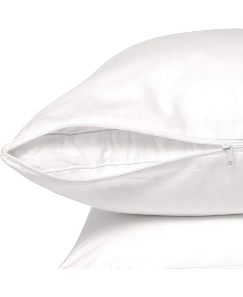 Micropuff Breathable Microfiber Pillow Protector with Zipper – White (4 Pack)