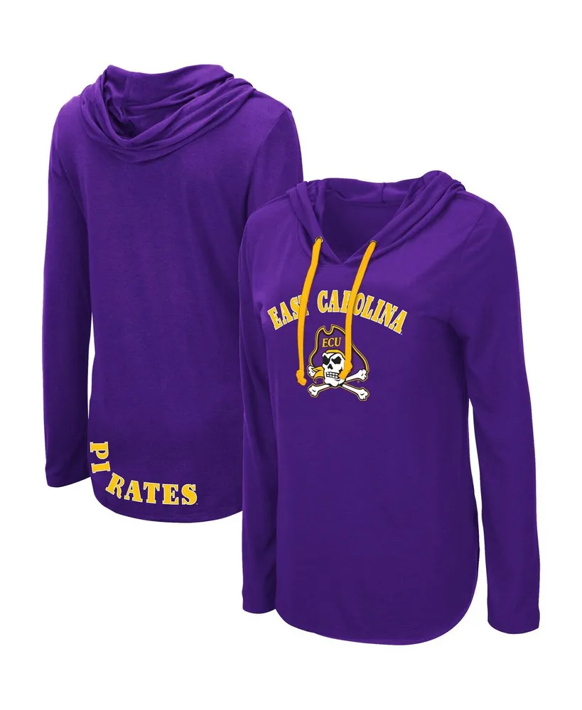 Women's Colosseum Purple Ecu Pirates My Lover Lightweight Hooded Long Sleeve T-shirt