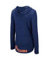 Women's Colosseum Navy Virginia Cavaliers My Lover Lightweight Hooded Long Sleeve T-shirt