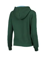 Women's Green Tulane Wave Arched Name Full-Zip Hoodie