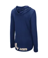 Women's Colosseum Navy Georgia Tech Yellow Jackets My Lover Lightweight Hooded Long Sleeve T-shirt