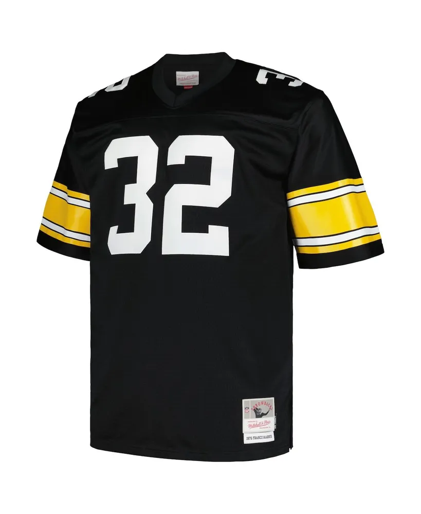 Men's Mitchell & Ness Franco Harris Black Pittsburgh Steelers Big and Tall 1976 Legacy Retired Player Jersey