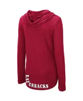 Women's Colosseum Cardinal Arkansas Razorbacks My Lover Lightweight Hooded Long Sleeve T-shirt