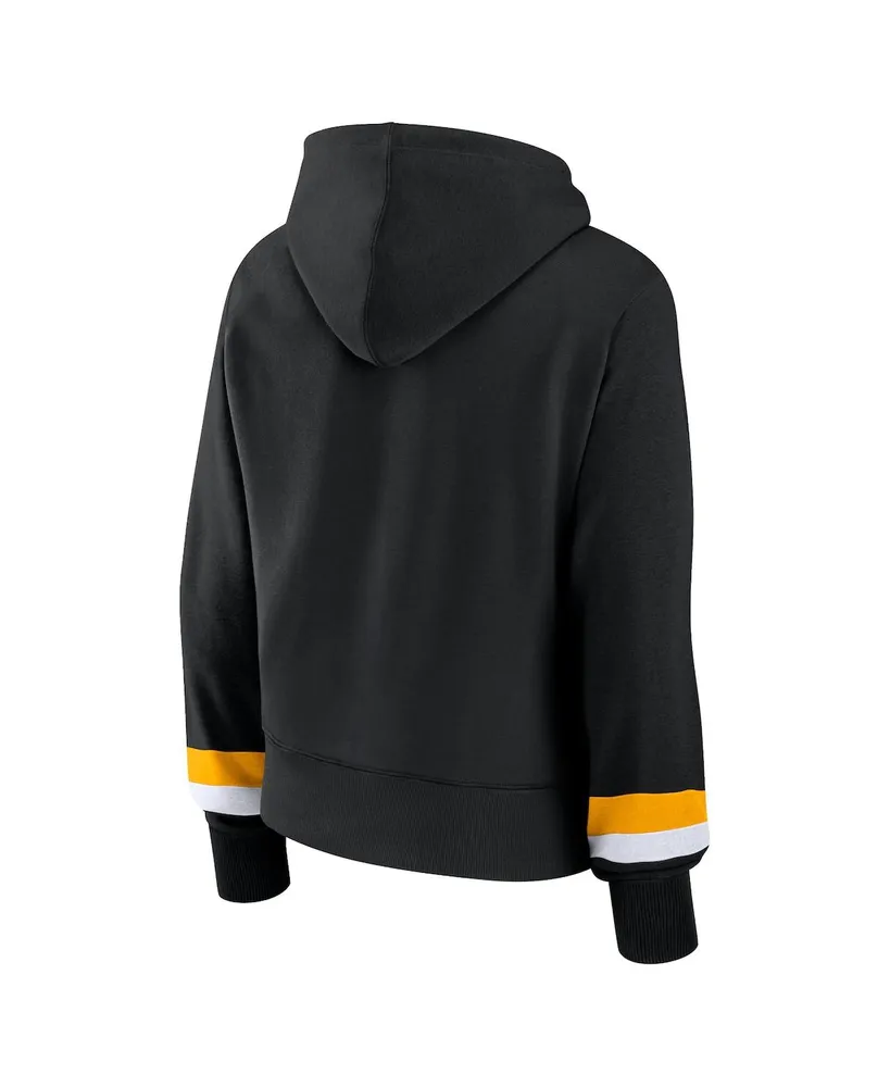 Women's Fanatics Black Pittsburgh Steelers Over Under Pullover Hoodie