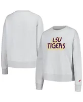 Women's League Collegiate Wear Ash Lsu Tigers Boxy Pullover Sweatshirt