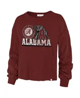 Women's '47 Brand Crimson Distressed Alabama Tide Bottom Line Parkway Long Sleeve T-shirt