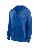 Women's Fanatics Heather Royal Florida Gators Campus Lace-Up Pullover Hoodie