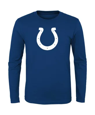 Big Boys Royal Indianapolis Colts Primary Logo Long Sleeve T-shirt