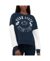 Women's G-iii 4Her by Carl Banks Navy, White Penn State Nittany Lions Team Pride Colorblock Pullover Sweatshirt