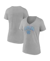 Women's Fanatics Heather Gray North Carolina Tar Heels Evergreen Campus V-Neck T-shirt