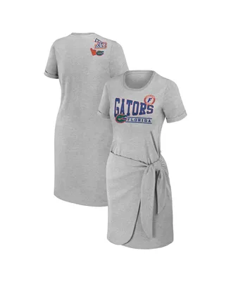 Women's Wear by Erin Andrews Heather Gray Florida Gators Knotted T-shirt Dress