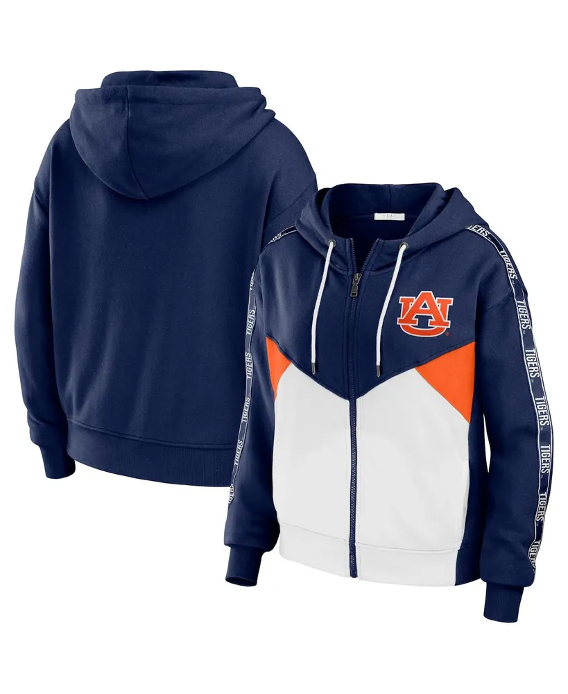 Women's Wear by Erin Andrews Navy Auburn Tigers Colorblock Full-Zip Hoodie Jacket