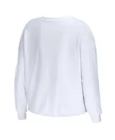 Women's Wear by Erin Andrews White Alabama Crimson Tide Diamond Long Sleeve Cropped T-shirt