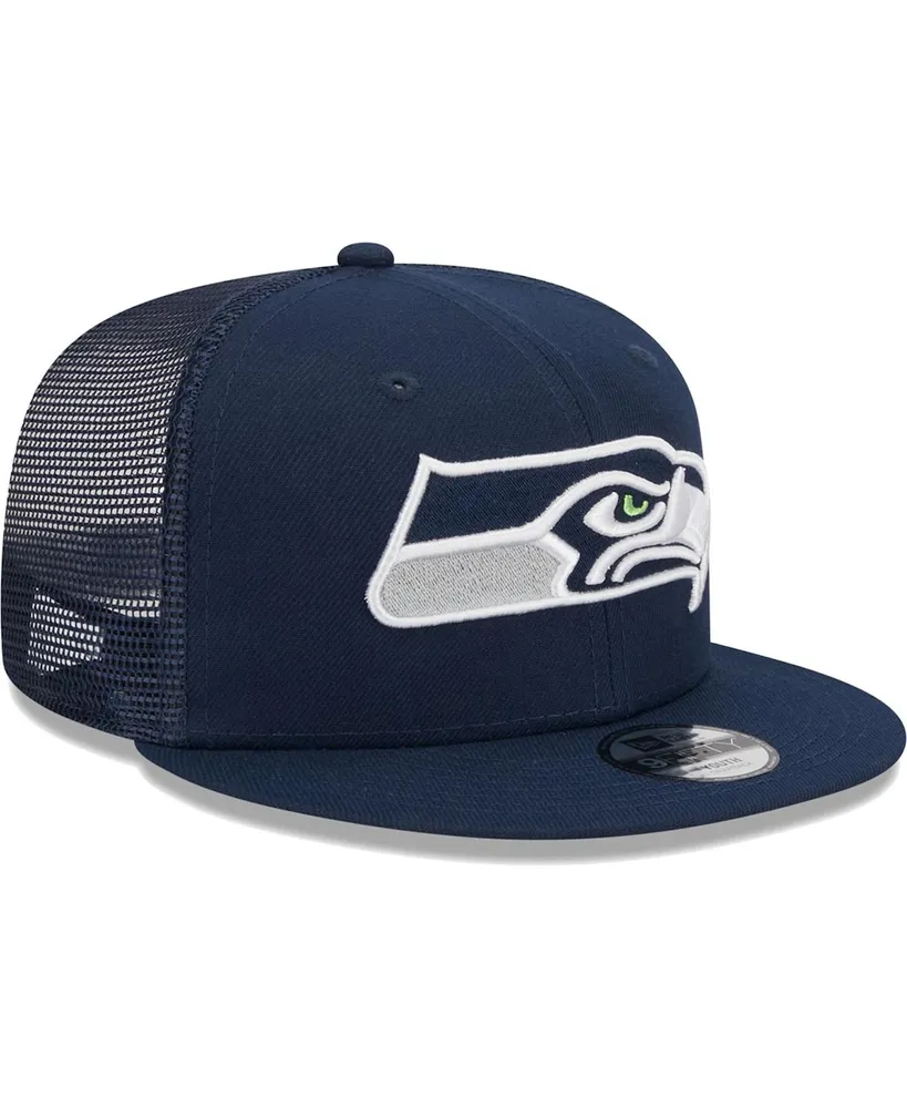 Youth Boys and Girls New Era College Navy Seattle Seahawks Main Trucker 9FIFTY Snapback Hat