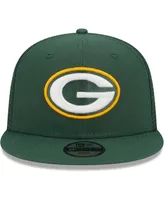 Youth Boys and Girls New Era Green Green Bay Packers Main Trucker 9FIFTY Snapback Hat