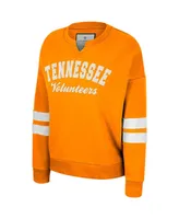 Women's Colosseum Tennessee Orange Distressed Volunteers Perfect Date Notch Neck Pullover Sweatshirt