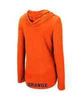 Women's Colosseum Orange Syracuse My Lover Lightweight Hooded Long Sleeve T-shirt