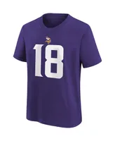 Youth Boys and Girls Nike Justin Jefferson Purple Minnesota Vikings Player Name Number T-shirt