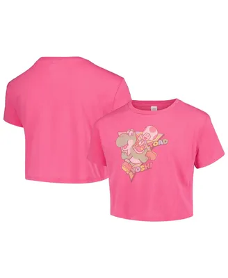 Big Girls Mad Engine Pink Nintendo Yoshi and Toad Cropped T-shirt