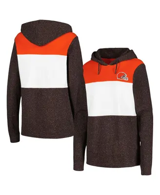 Women's Antigua Brown Cleveland Browns Wicket Pullover Hoodie