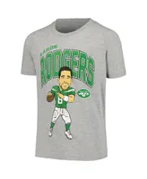 Big Boys Outerstuff Aaron Rodgers Heather Gray New York Jets Caricature T-shirt